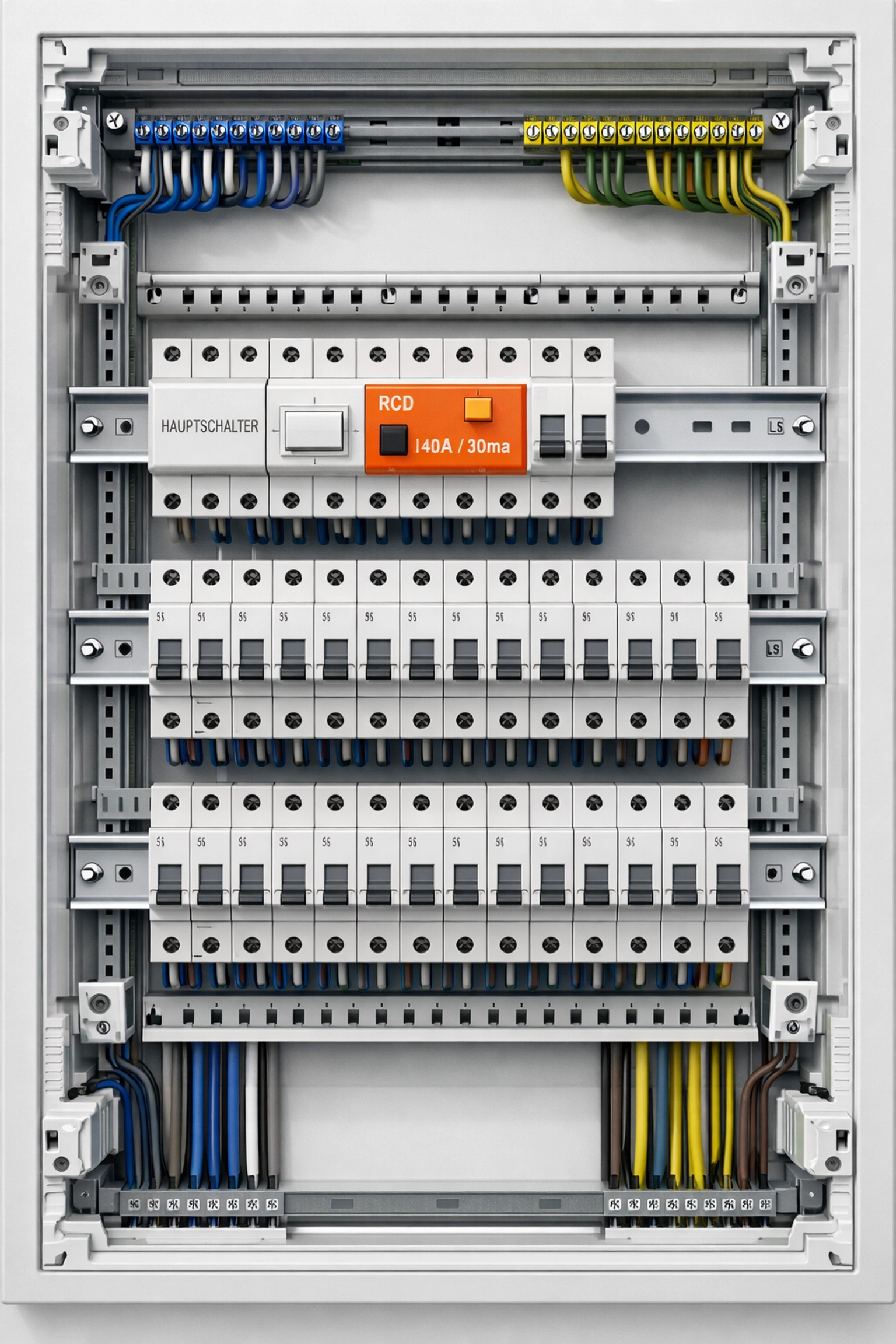 Professionell verdrahteter Verteilerkasten für eine PV-Anlage Installation in Wien.