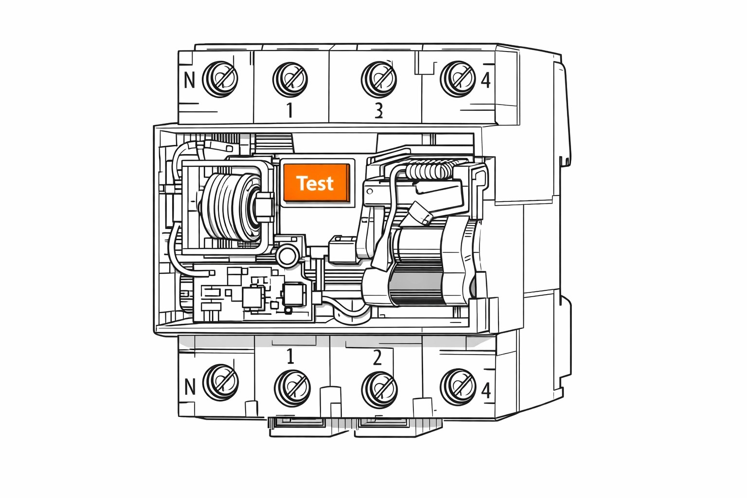 Moderner FI-Schutzschalter zur Absicherung bei Stromausfall und Fehlersuche in Wiener Haushalten.
