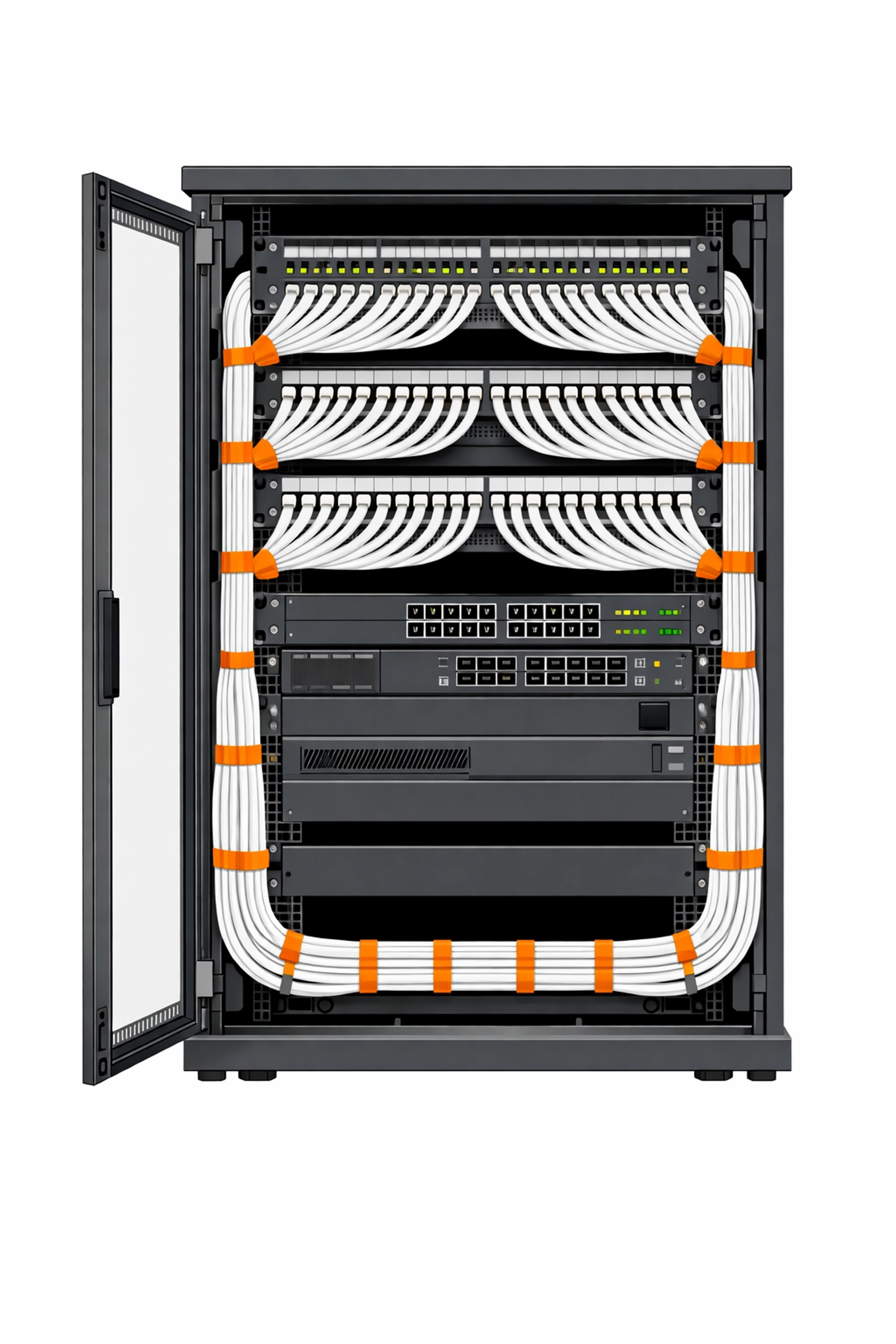 IT-Verteilerschrank mit Cat6a-Verkabelung für ein stabiles Smart Home Netzwerk in Wien.