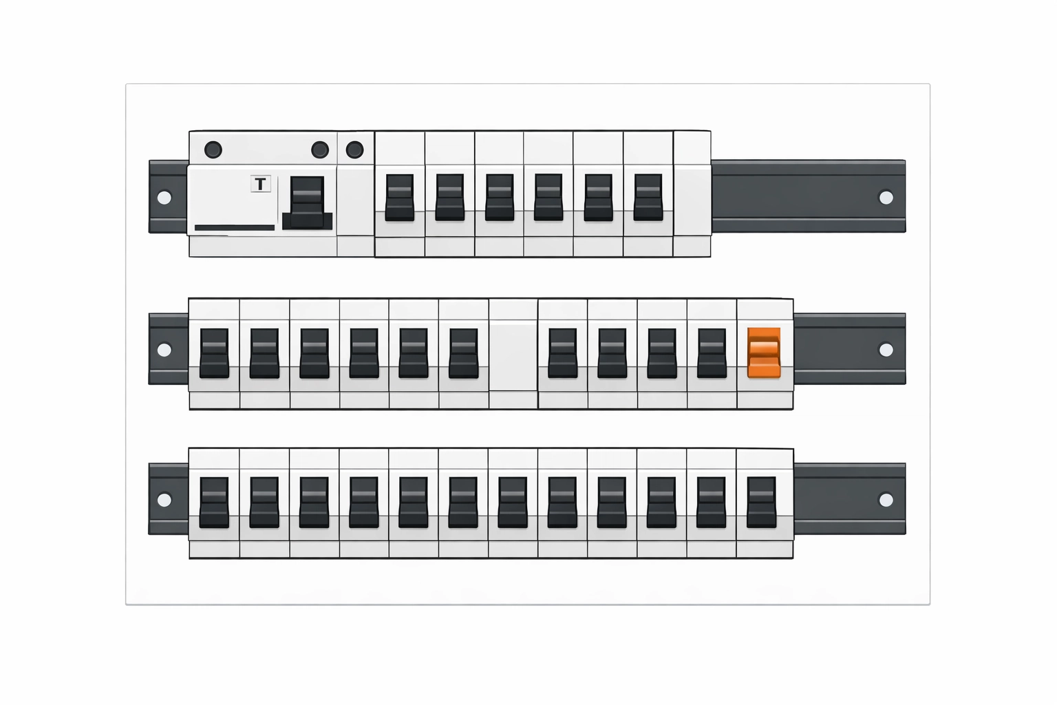 Moderner Elektro-Verteilerkasten für sichere Elektroinstallationen in Niederösterreich nach OVE-Norm.