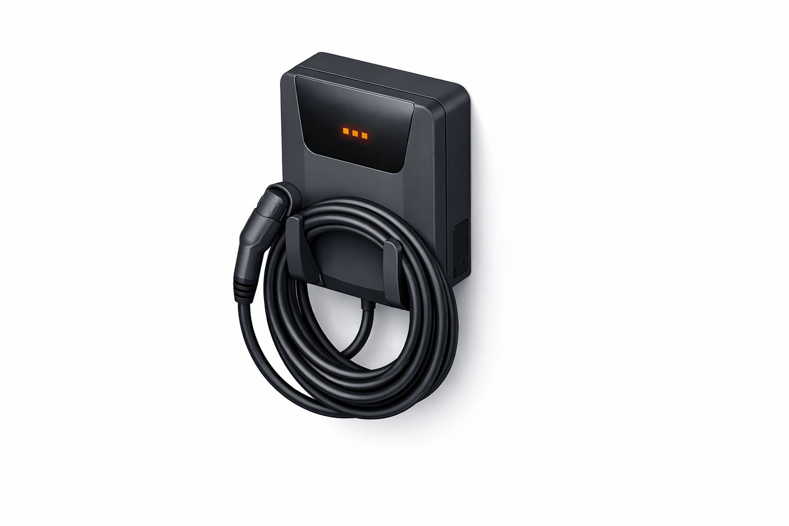 Isometrische Darstellung einer montierten Wallbox für Elektroautos in Wien.