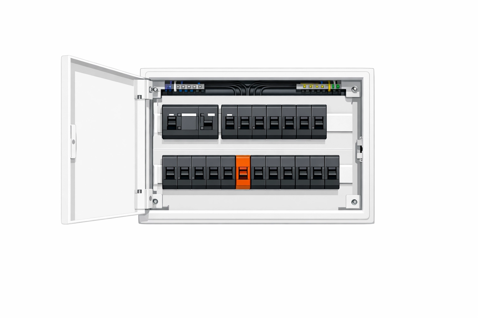 Moderner Sicherungskasten als Basis für eine sichere E-Auto Ladestation zu Hause.