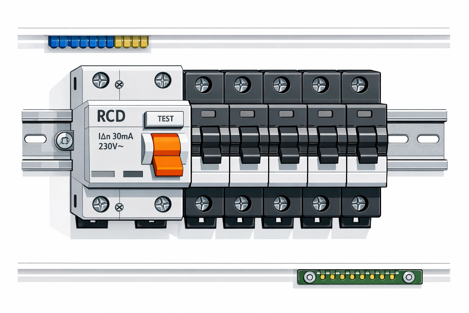 Sicherungskasten mit FI-Schutzschalter für technische Sicherheit in Wiener Haushalten.