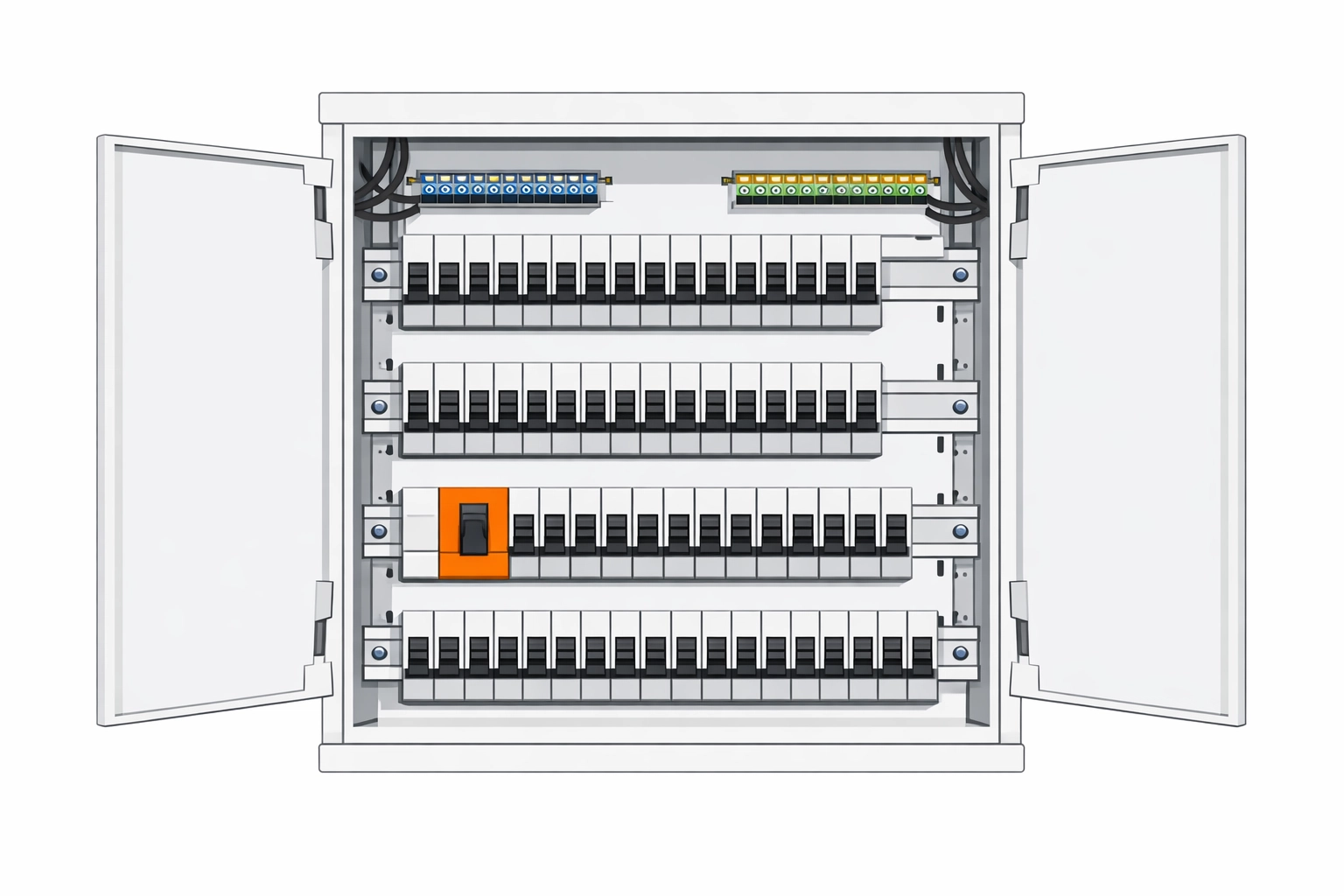 Sicherungskasten mit modernen Leitungsschutzschaltern für die Altbausanierung in NÖ.
