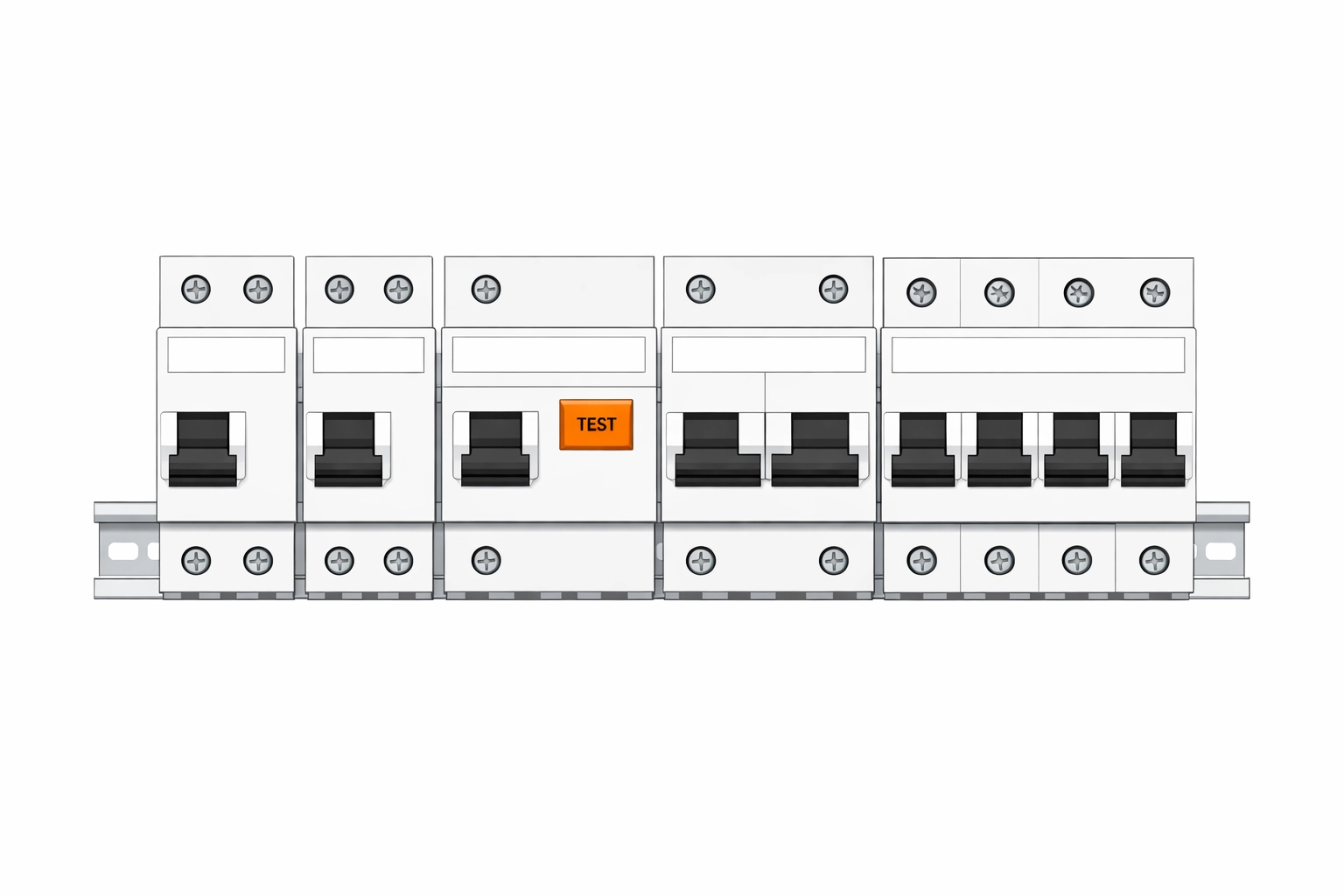Moderne Sicherungsautomaten und FI-Schutzschalter für eine sichere Elektrosanierung.
