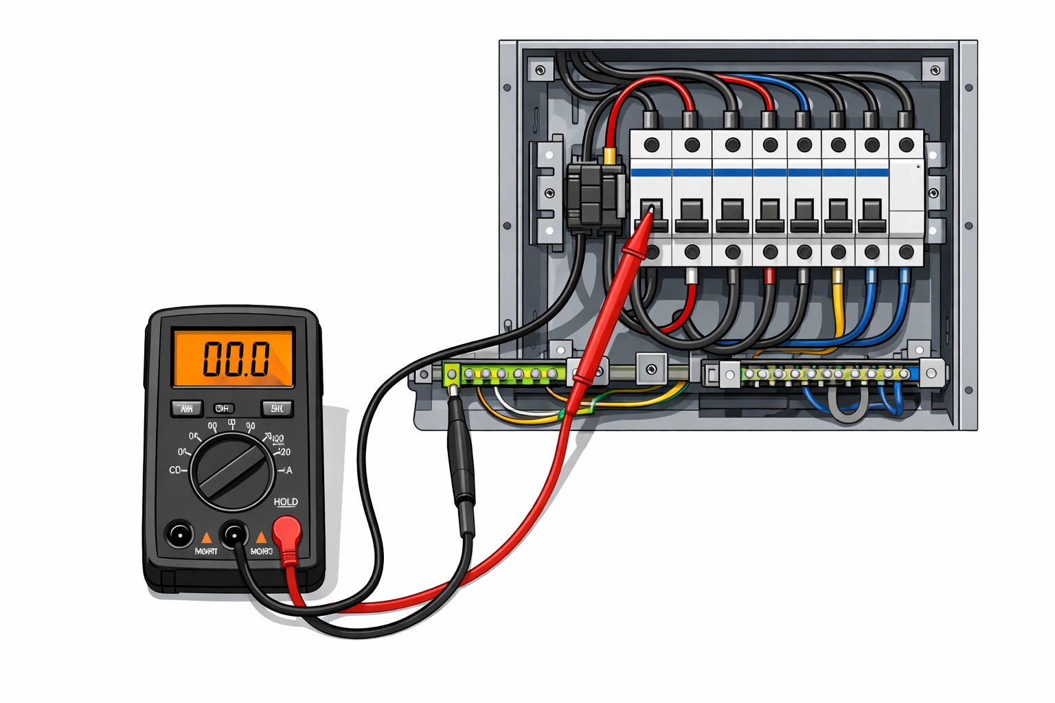E-Befund Prüfung Wien – Elektriker misst Sicherheit der Elektroinstallation mit Messgerät