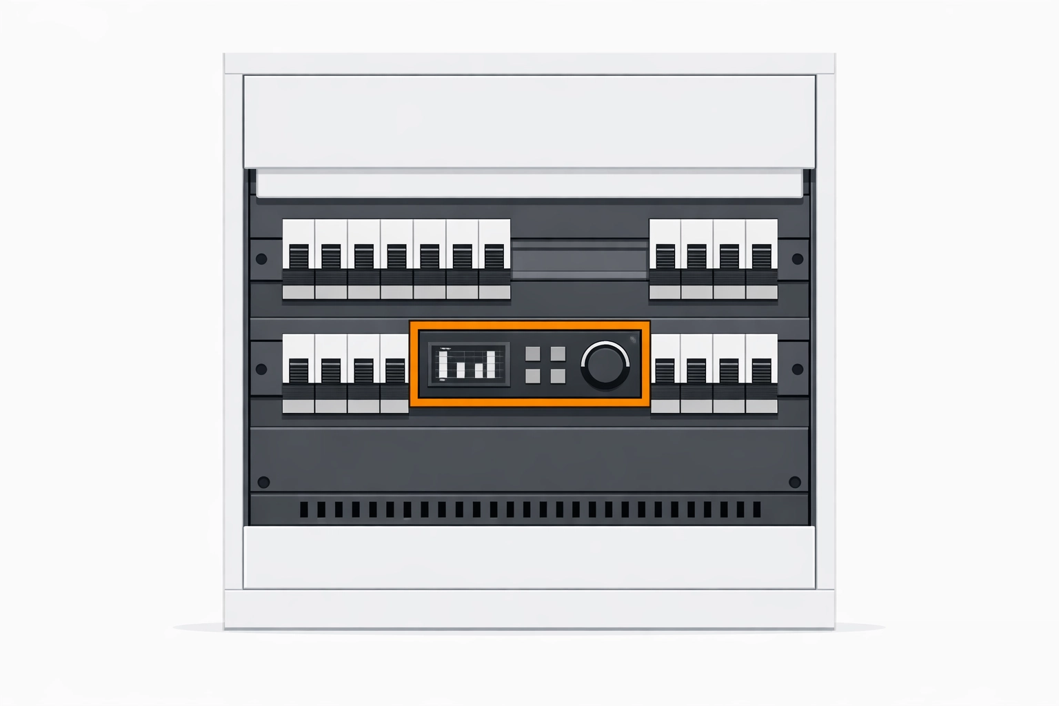 Moderner Elektro-Verteilerkasten mit intelligenter Steuerung zum Stromsparen in Wien.