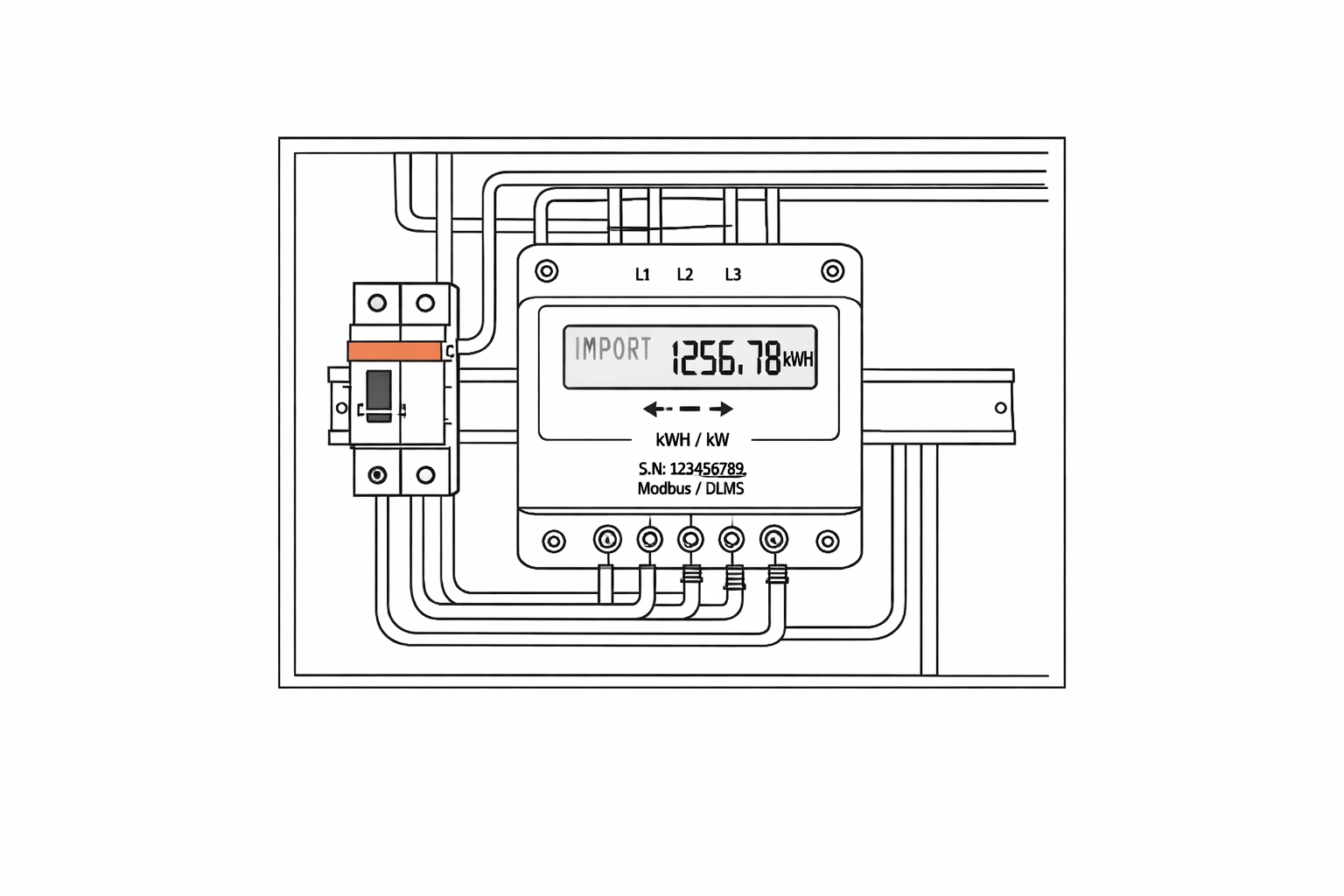Technischer Stromzähler für die PV-Anlage in Wien zur Messung der Energieunabhängigkeit.