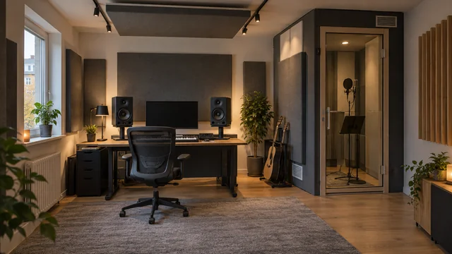 KI-Planungsbild eines Musikstudios