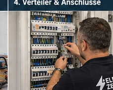 Arbeiten an den Anschlüssen eines Elektroverteilers