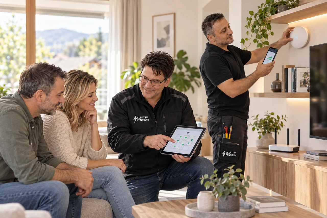 WLAN-Beratung und Montage eines Zugangspunkts im Wohnzimmer