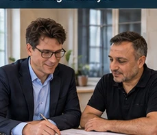 Besprechung der Beleuchtung anhand eines Tablets