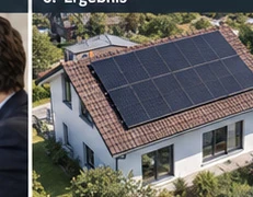 Hausdach mit montierten Photovoltaikmodulen