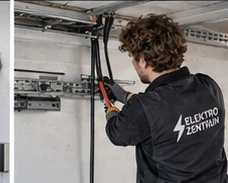 Arbeiten an Leitungen im geöffneten Elektroverteiler