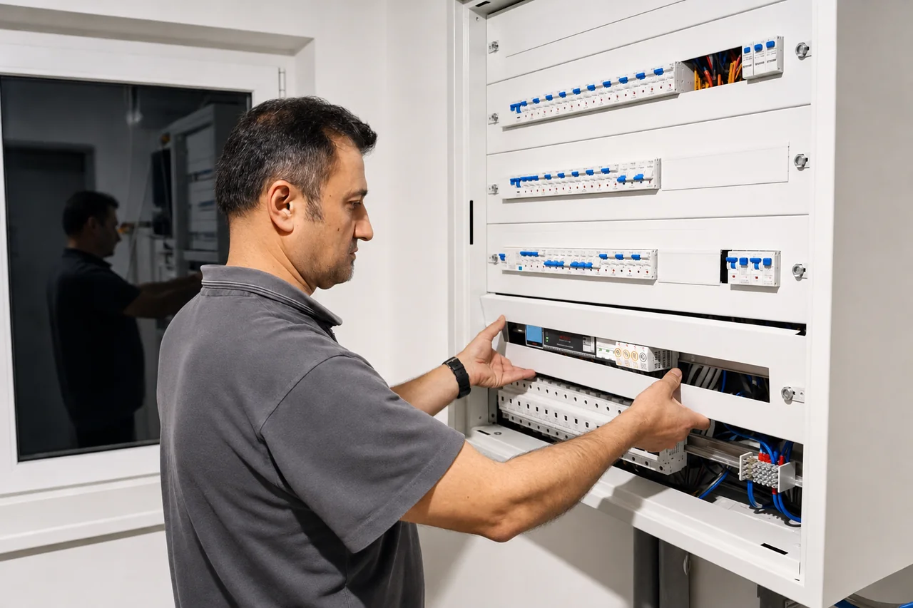 Projekt-verteiler – neu visualisiertes Elektro-Zentrum-Themenmotiv