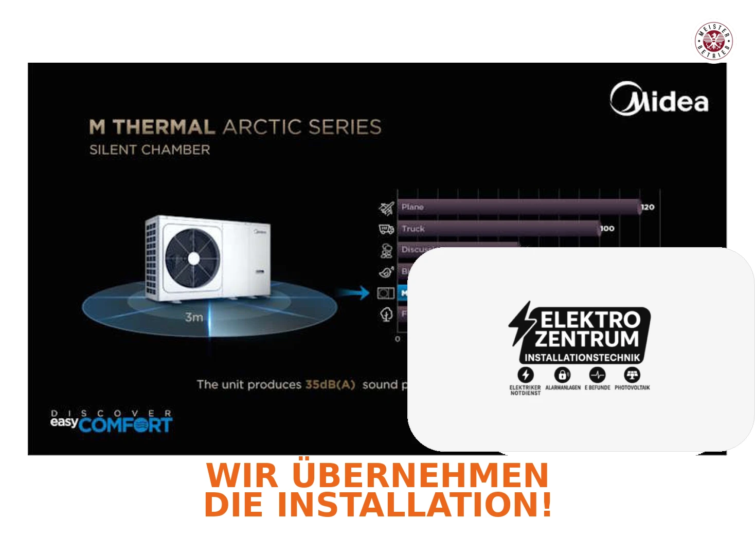 Wärmepumpe Midea M-Thermal 10 kW HB-A100/CD30GN8-B2 + MHA-V10W/D2N8-B2 - Heizen und -Kühlen