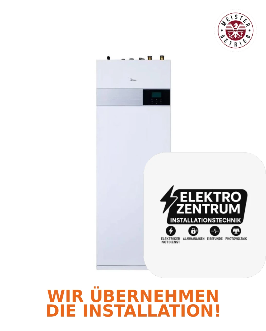 Wärmepumpe Midea M-Thermal 8 kW HBT-A100/190CD30GN8-B2 + MHA-V8W/D2N8-B2 - Heizen und -Kühlen