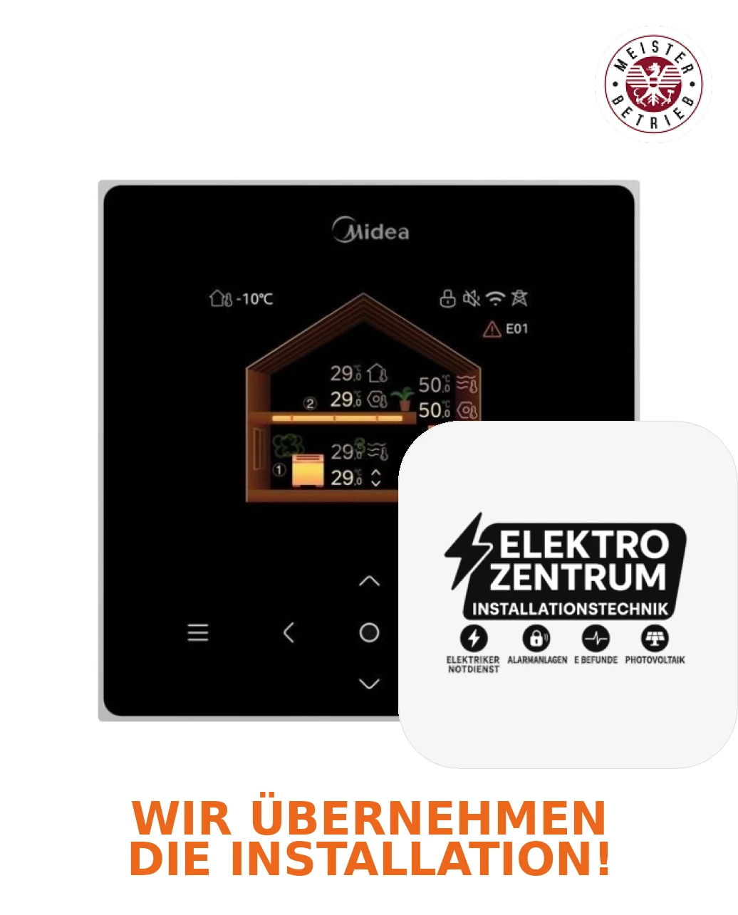 Wärmepumpe Midea M-Thermal Mars R290 Monoblock 35 kW MHC-V35WD2RN7 - Heizen und Kühlen