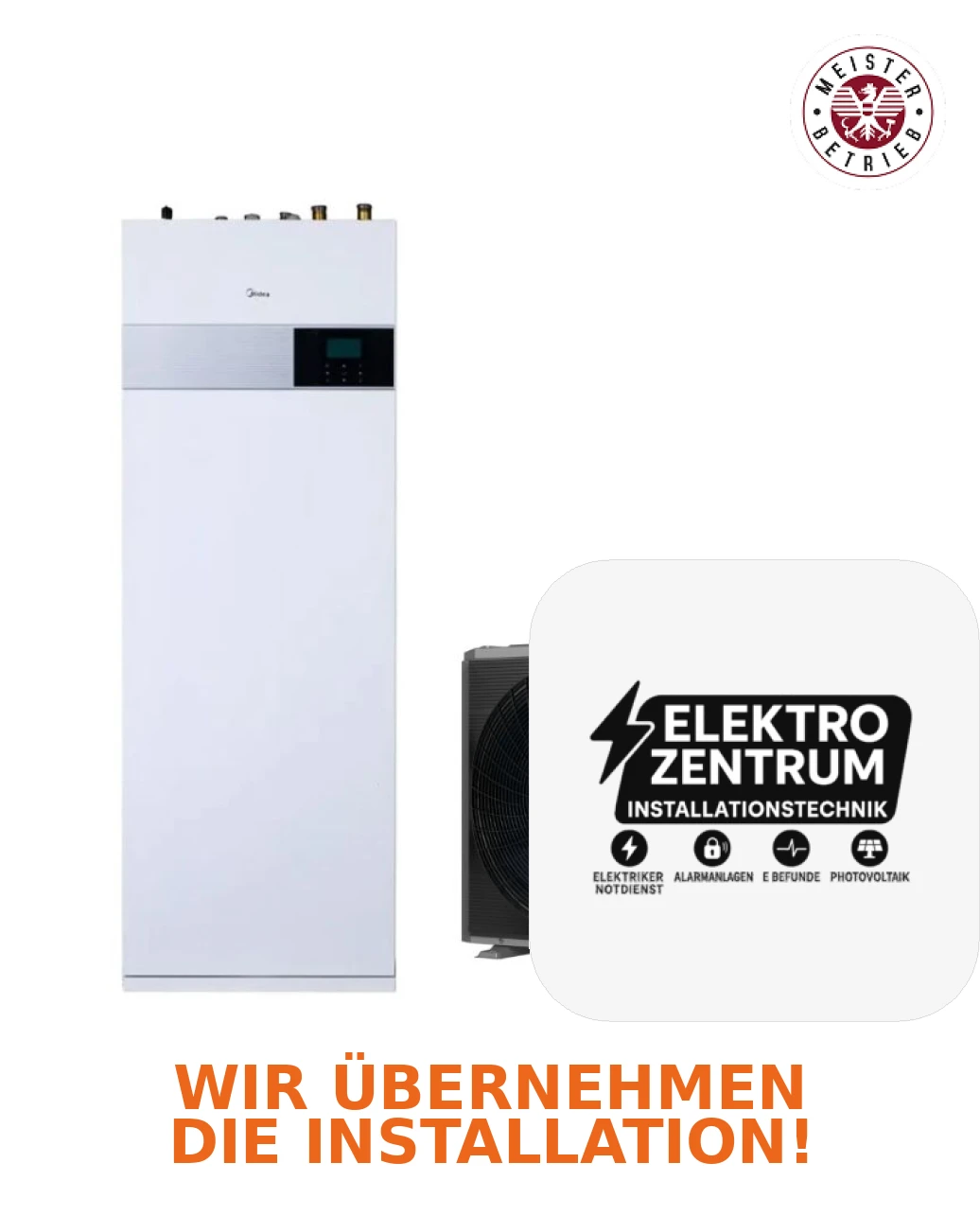 Wärmepumpe Midea M-Thermal 10 kW HBT-A100/190CD30GN8-B2 + MHA-V10W/D2N8-B2 - Heizen und -Kühlen