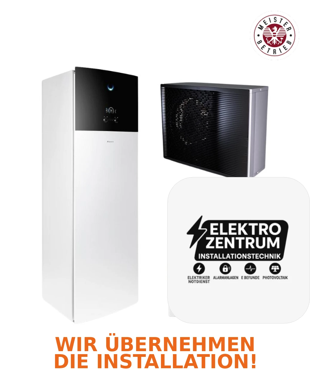 Wärmepumpe Daikin Altherma 3 R MT F 12kW ELVZ12S23E9W + ERRA12EW1 - Zweizonenheizung