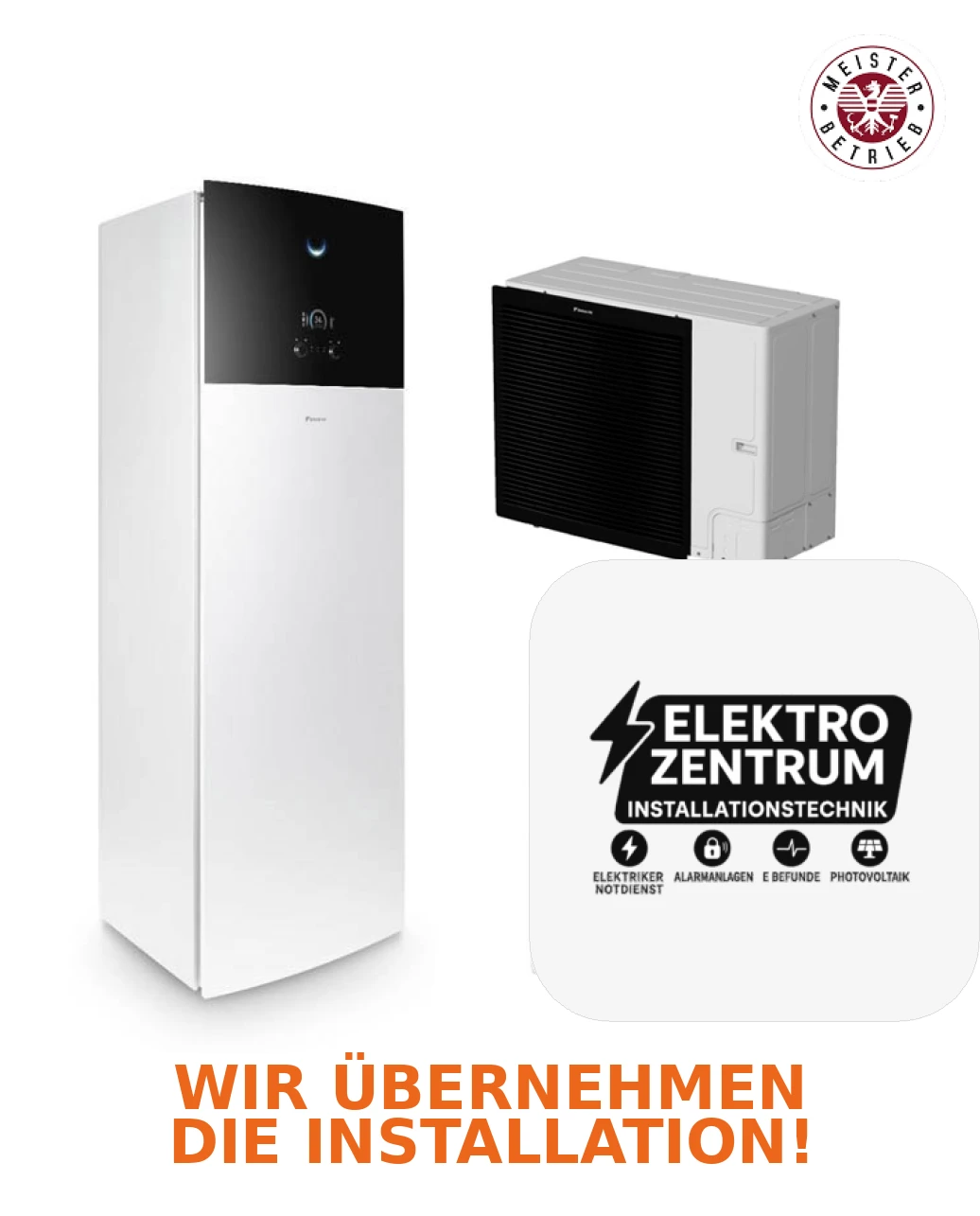 Wärmepumpe Daikin Altherma 3 R F 14kW EBVH16S23D9W + ERLA14DW1 – nur Heizung