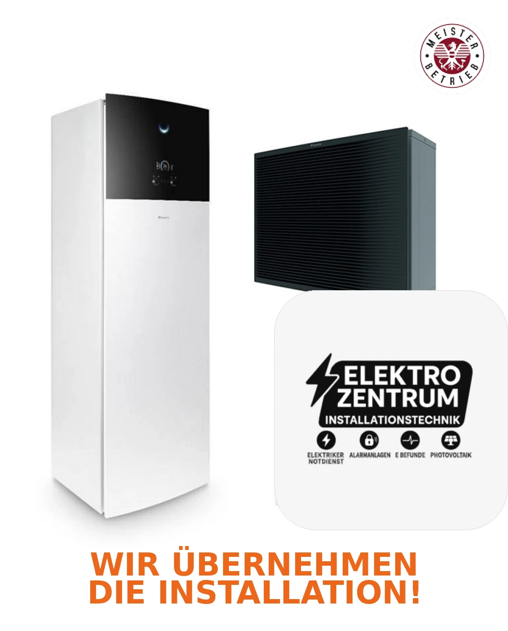 Wärmepumpe Daikin Altherma 3 H HT F 12kW ETVH16S18E9W7 + EPRA16DW17 - nur Heizung