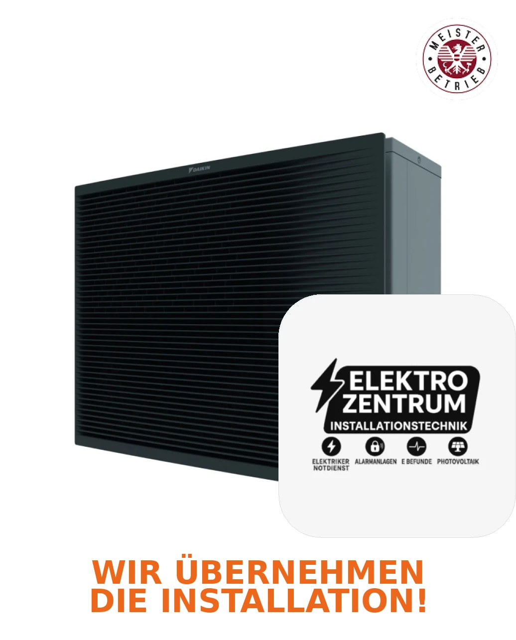 Wärmepumpe Daikin Altherma 3 H HT F 12kW ETVH16S18E9W7 + EPRA16DW17 - nur Heizung