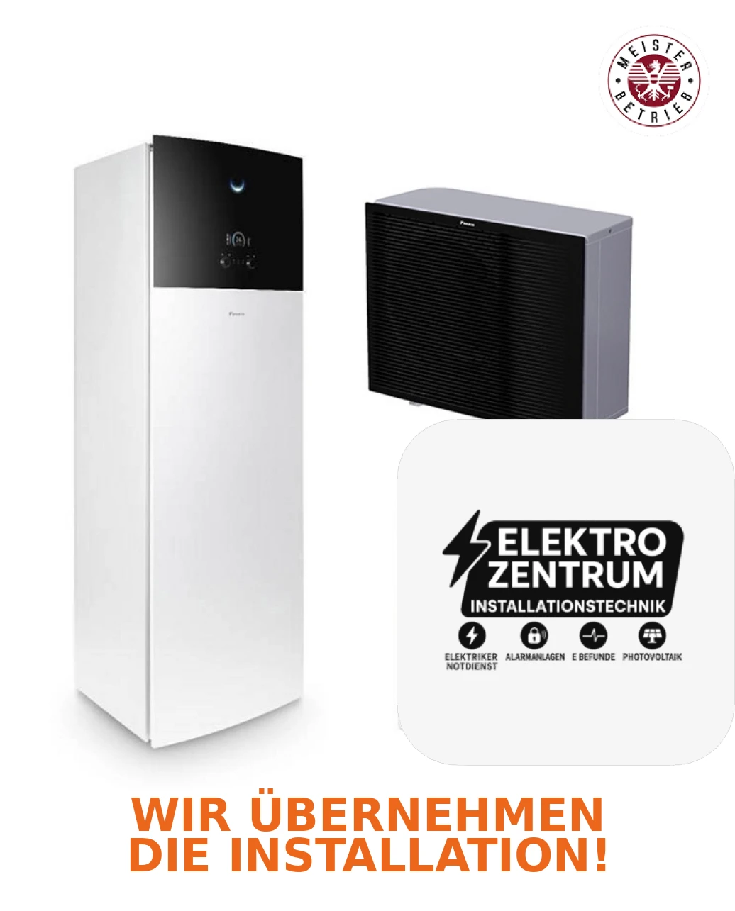 Wärmepumpe Daikin Altherma 3 H MT F 4kW ETVH12S23E9W + EPRA08EW1 - nur Heizung