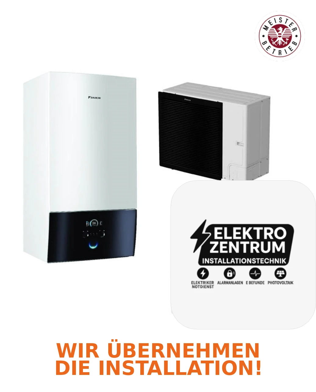 Wärmepumpe Daikin Altherma 3 R W 16kW EBBX16D9W + ERLA16DW1 - Heizung & Kühlung
