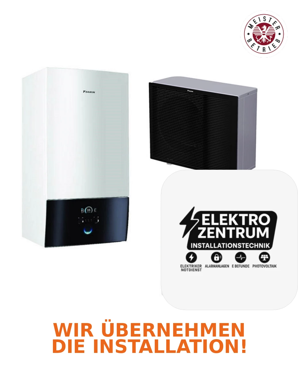 Wärmepumpe Daikin Altherma 3 H MT W 6kW ETBX12E6V + EPRA10EW1 - Heizung & Kühlung