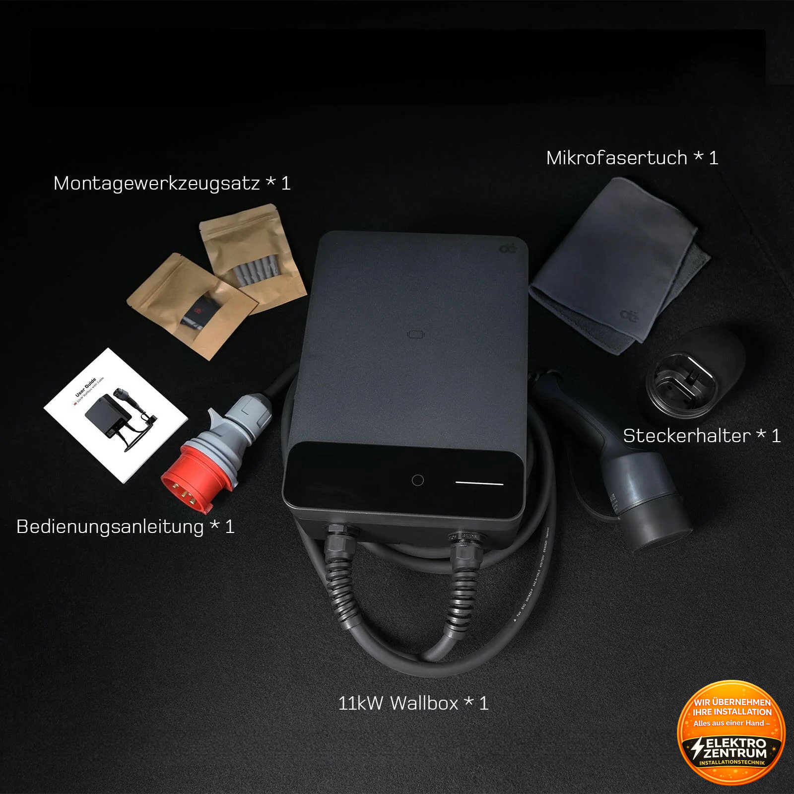 dé Wallbox 22 kW mit APP, WiFi RFID mit 5m Ladekabel